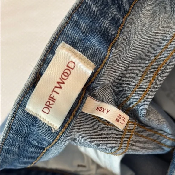 DRIFTWOOD Blue Flare & Wide Leg Jeans with Bohemian Embroidery - Picture 5 of 7